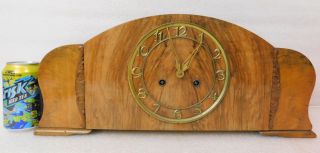 Antique Gustav Becker Germany c1920 Carved Wood Mantle Clock Bim Bam 2