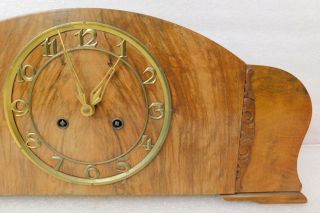Antique Gustav Becker Germany c1920 Carved Wood Mantle Clock Bim Bam 3