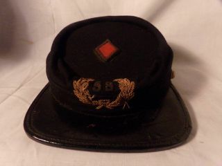 Antique Military Hat - Civil War?58th Infantry - Wreath - Red Diamond - Wm H Hortsmann