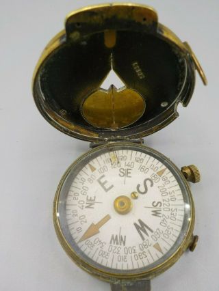 Antique WWI US Army Engineer Corps Cruchon & Emons Berne Brass Military Compass 3