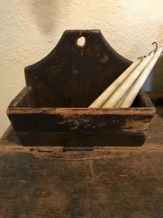 Antique Attic Finish Square Nailed Candle/wall Box