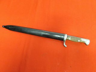Wwi German Butcher Bayonet With Scabbard Blade Shows Maker.