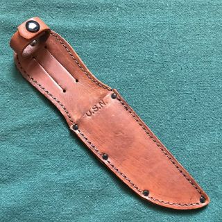 Leather Sheath For Wwii Usn Navy Mark 1 Fighting Knife Scabbard Cond