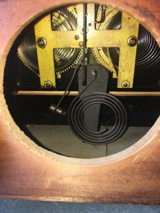 Session Mantle Clock Lion Head Vtg Antique Made In USA 10