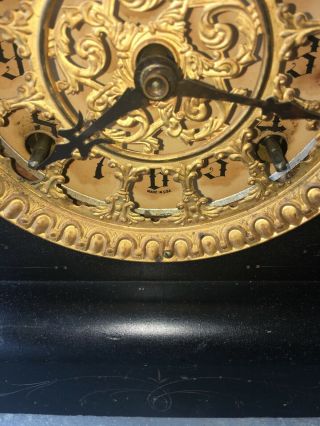 Session Mantle Clock Lion Head Vtg Antique Made In USA 4