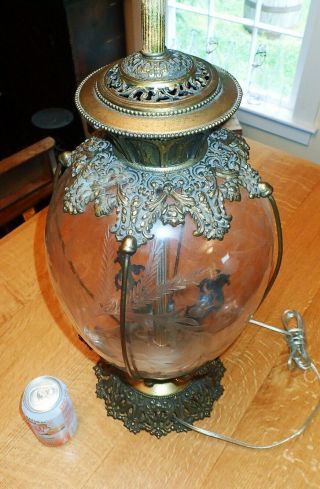 1891 - 1900 Whitall Tatum apothecary pharmacy store show globe jar table lamps 3