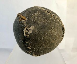 Vintage C1920 Leather Make Do Baseball Hand Sewn Mush Ball Folk Art Sculpture