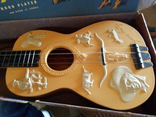 Bakelite 1950s old GENE AUTRY Guitar&Case Vtg America Western Singing Cowboy Toy 2