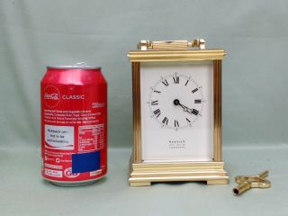 Large Vintage Brass Sewills / Matthew Norman Carriage Clock & Key.  1751a