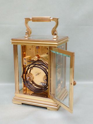 LARGE VINTAGE BRASS SEWILLS / MATTHEW NORMAN CARRIAGE CLOCK & KEY.  1751a 4