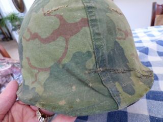 Vietnam War Steel Pot Helmet,  Liner,  Early 1960 ' s Era Camouflage Cover Offers OK 12