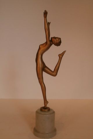 Art Deco Spelter Nude Dancer Lorenzl Style
