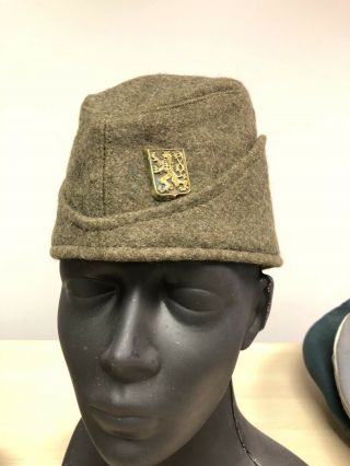 Czech Slovak Cz Old Military Army Hat Cap Old Cocarde Old Vintage And Rare