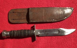 Vintage Camillus NY Pilot Survival Knife No Date 1962 - 1967 with Sheath 2