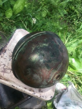 Antique Copper Cannon Ball Dug PA Over 7lbs Pin Still In OLD 10