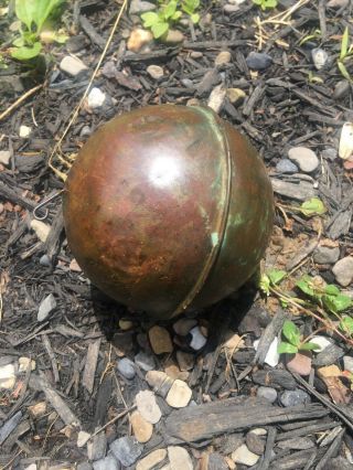 Antique Copper Cannon Ball Dug PA Over 7lbs Pin Still In OLD 11