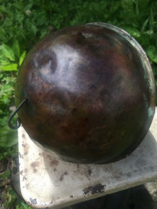 Antique Copper Cannon Ball Dug Pa Over 7lbs Pin Still In Old