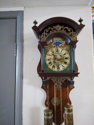 Vintage Antique Decorative Weight Driven Wall Clock Gong Strike St James London