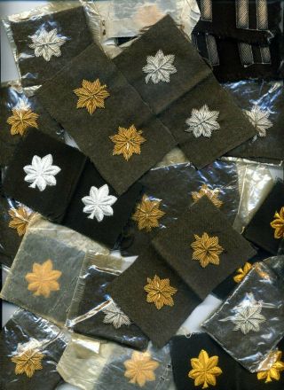 Early Ww2 Vintage Gold & Silver Bullion Major Lt.  Col.  Obsolete Wool Rank Tabs