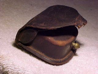 Civil War Us Army Percussion Revolver Leather Cap Pouch Wool Liner And Pick Sign