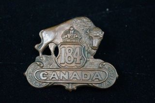 Ww1 Canadian Cef 184th Battalion Cap Badge