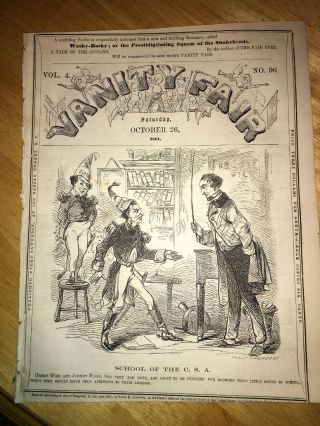 10/26/ 1861 Vanity Fair Civil War Newspaper Jefferson Davis Henry Wise