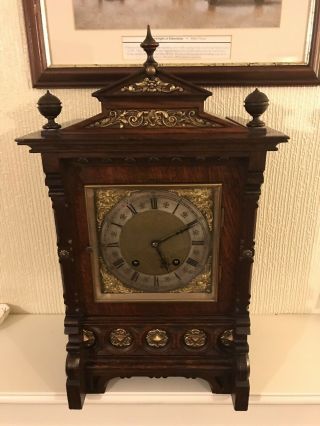 Stunning Oak Cased Lenzkirch Ting Tang Bracket Clock