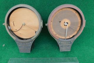2 Early Antique Bristol Recorder Meters Electric Meter W/ Low S /