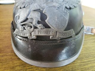 WW1 German Spiked Helmet (Pickelhaube).  Antique with Baden Coat of Arms 2