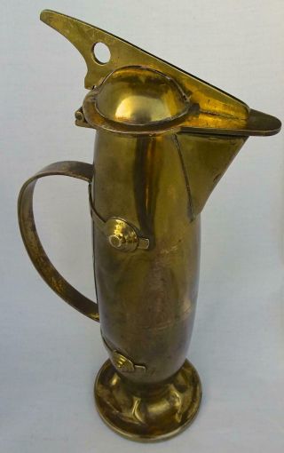 Secessionist Art Nouveau Brass Jug,  Pitcher