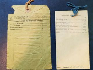 WW1 Wounded clothing Bag with field medical card 2