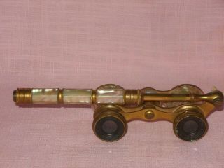 ANTIQUE IRIS PARIS MOTHER OF PEARL OPERA GLASSES WITH MOTHER OF PEARL HANDLE 8
