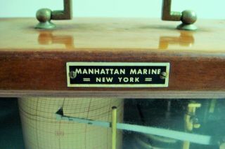Antique - Manhattan Marine - Drum Barograph - Barometer - French Made - Scientific 10