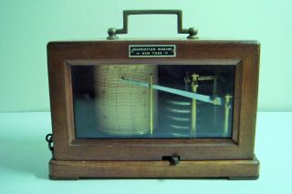 Antique - Manhattan Marine - Drum Barograph - Barometer - French Made - Scientific