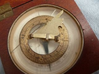 antique pocket compass kompass bussola sundial wooden case sonnenuhr late 19th c 4