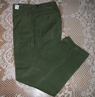 1964 Vietnam War Era Trousers Mens Cotton Sateen Og 107 Type 1 Sz 28 To 29 X 30