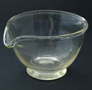 Antique Vintage Apothecary Lab Glass Evaporating Dish Bowl Beaker Mortar - E