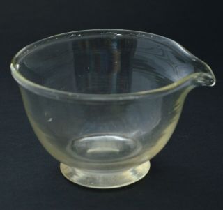 Antique vintage apothecary lab glass evaporating dish bowl beaker mortar - e 3