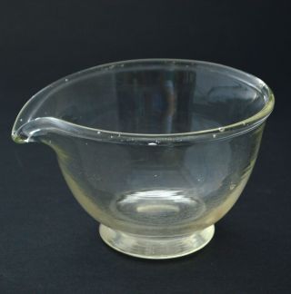 Antique vintage apothecary lab glass evaporating dish bowl beaker mortar - e 5