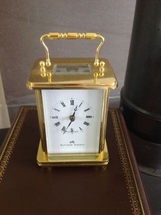 Matthew Norman Brass Carriage Clock Outstanding With Case