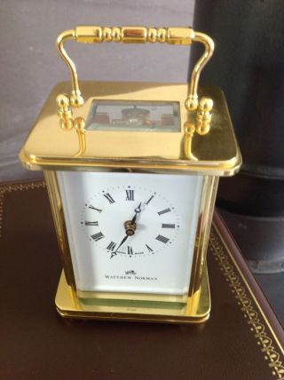 Matthew Norman Brass Carriage Clock Outstanding with Case 2