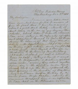 1861 Civil War Letter - 7th Va Cav - Stonewall Jackson 