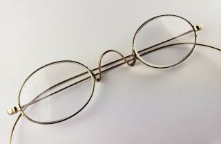 Early 20th Century Solid 14k Gold Antique Eyeglasses.  Marked.
