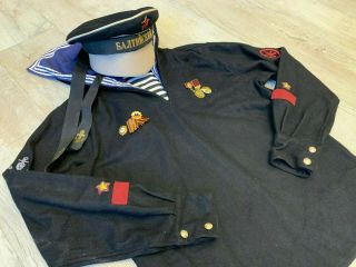Russian military naval NAVY jacket tunic,  cap Soviet Uniform RARE,  WW2 8