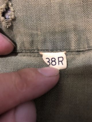 WW2 Military 13 Star Button HBT Shirt/Jacket Size 38 US Army 3