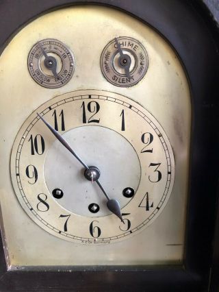 RARE Gustav Becker Mantle Clock Chimes Germany Freiburg 16 