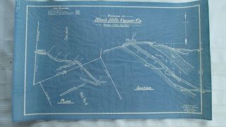 1901 Deadwood South Dakota Black Hills Copper Co.  Underground Mine Workings Map