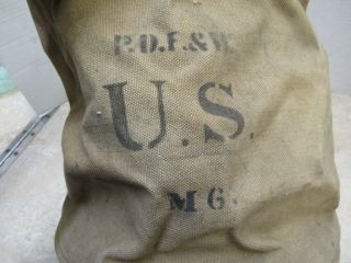 US WW1 Canvas WATER Bucket Dated Sept 1918 Khaki 2