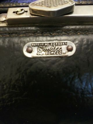 Vintage Schell Emdee Medical Doctor Bag.  Black Leather.  Has A Couple Rough Spots