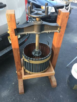 Antique Apple Cider Grape Wine Fruit Press Crusher Douglas Fir